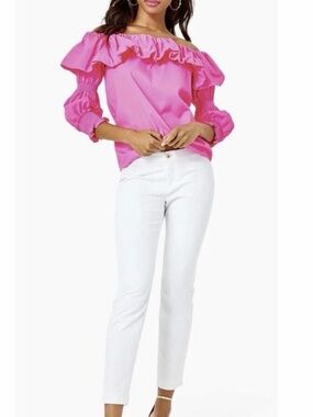 Lilly Pulitzer Kelly Pant White Textured Trellis 00 orig. $138